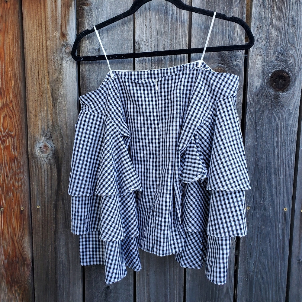 Revolve Endless Rose Gingham Off the Shoulder Top - Picture 3 of 7